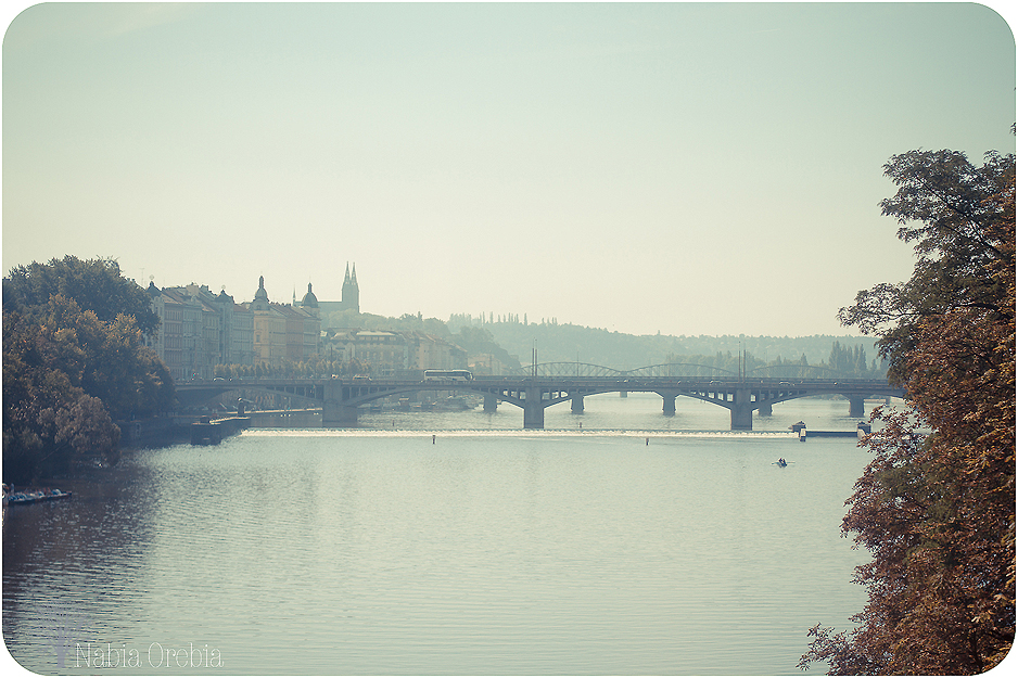 Praga y el Moldava, de buena mañana.